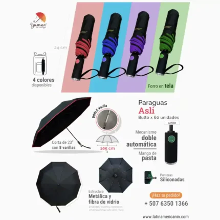 PARAGUAS CORTO DOBLE AUTOMÁTICO ASLI