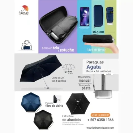 PARAGUAS CORTO MANUAL AGATA