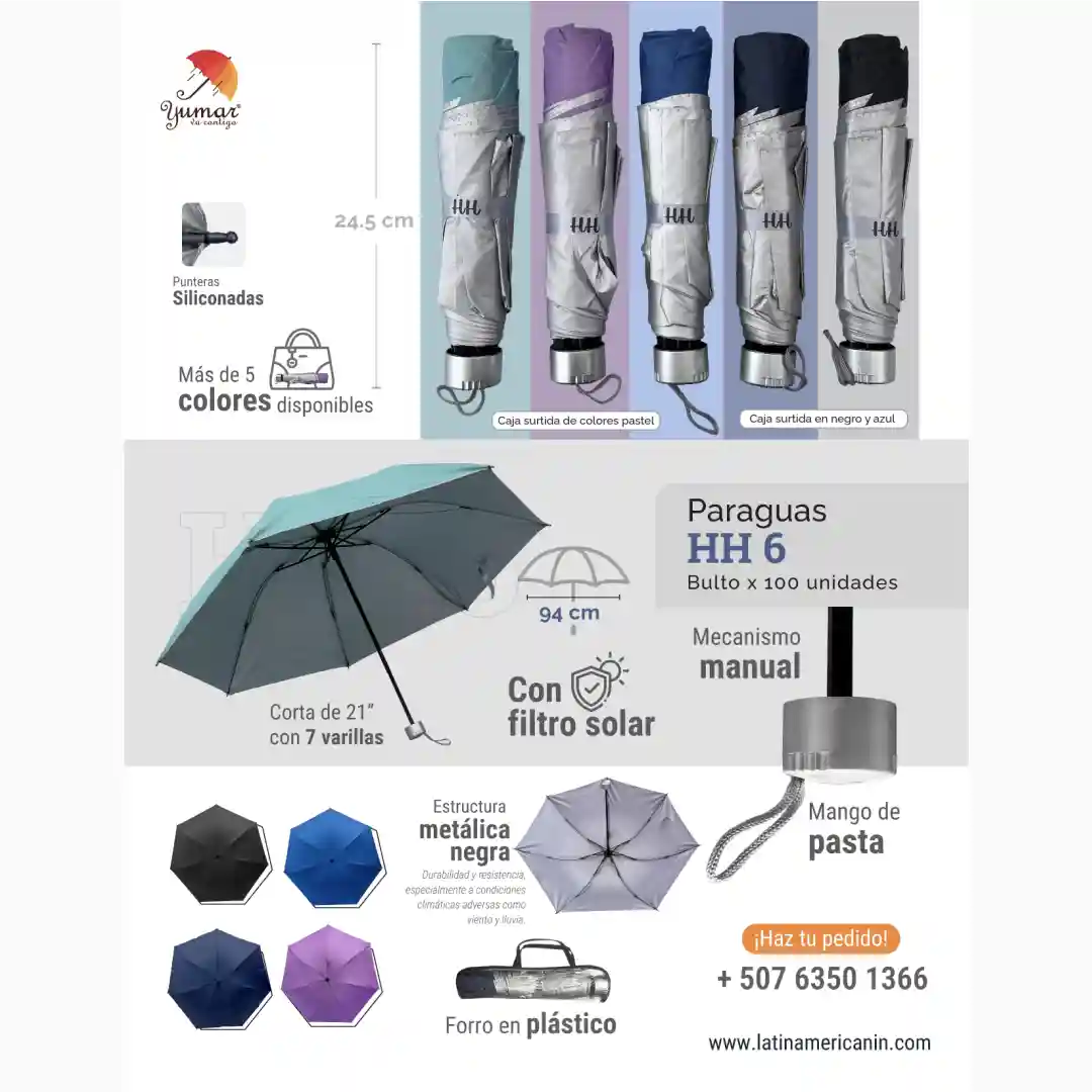 PARAGUAS CORTO MANUAL HH-6-01 PARAGUAS CORTO MANUAL HH-6 - Imagen 1