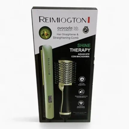 SET PLANCHA ALISADORA Y CEPILLO SECADOR RE-2552